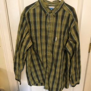 Columbia Green plaid button down Men’s shirt